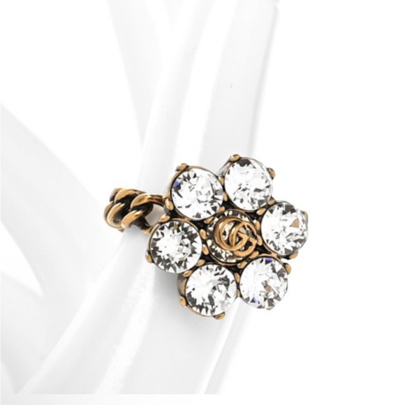 Metal Crystal Marmont Ring S Aged Gold - Picture 1 of 5